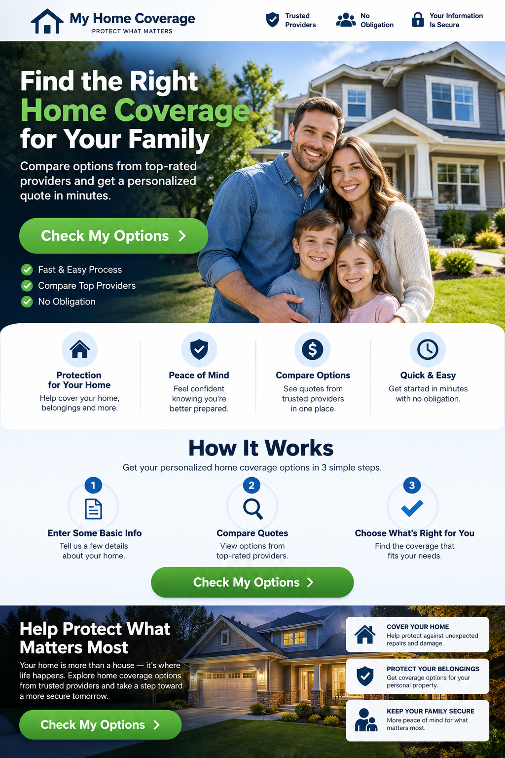 My Home Coverage landing page